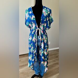 My Story Blue Floral Kimono